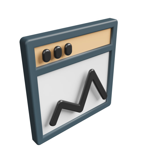 浏览器窗口与图表左上角视图3d图标渲染插图图片下载