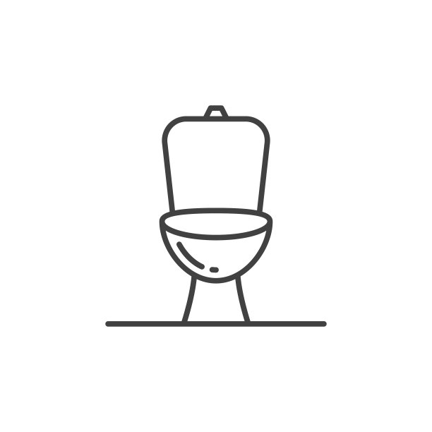 陶瓷马桶概念图标的轮廓图片下载