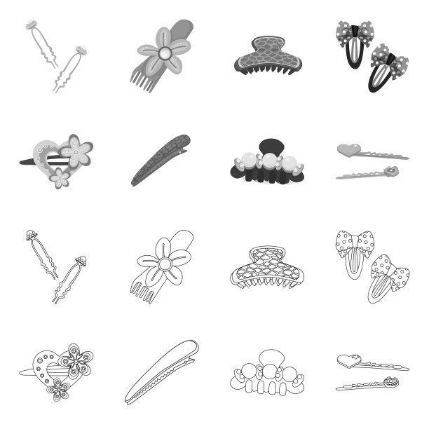 孤立对象美与时尚图标集图片下载