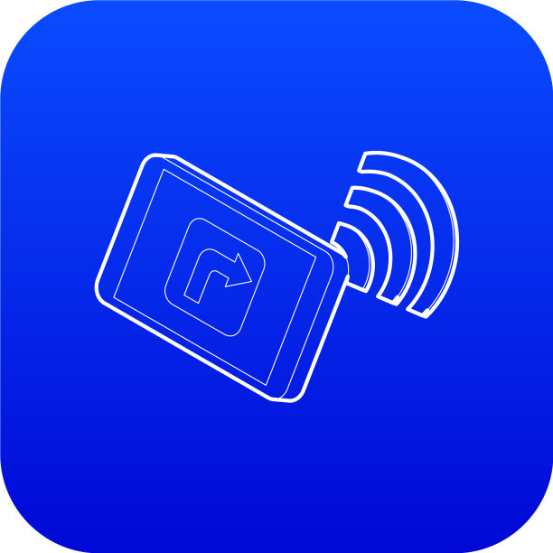 平板电脑与GPS和wifi标志图标蓝色图片下载