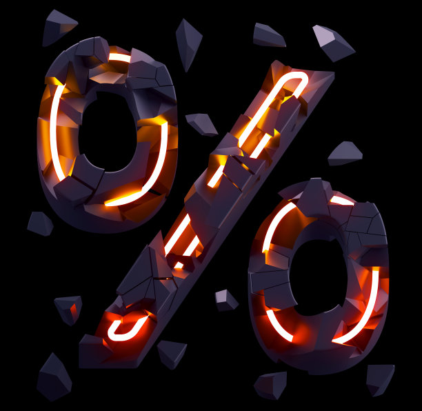 破坏灯霓虹灯字体。百分比符号图片下载