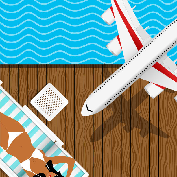 穿着白色比基尼的女孩坐在躺椅上图片下载