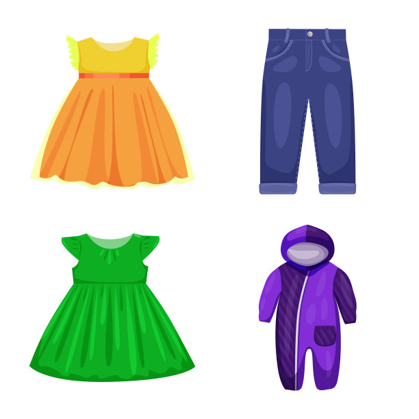 孤立对象婴儿和儿童图标收集图片下载