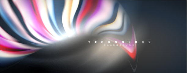 带有光效果的流体色波图片下载