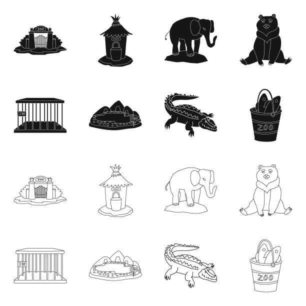 设计自然和有趣的标志集图片下载