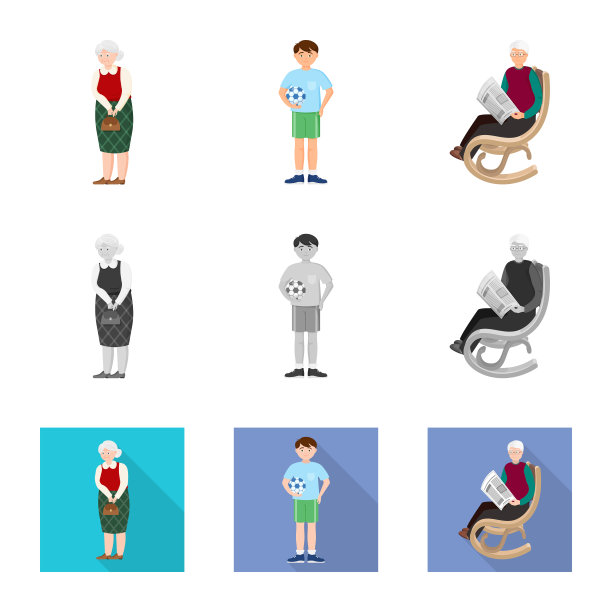 设计人物和化身标志集图片下载