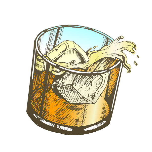 彩色玻璃，柠檬水和冰块图片下载