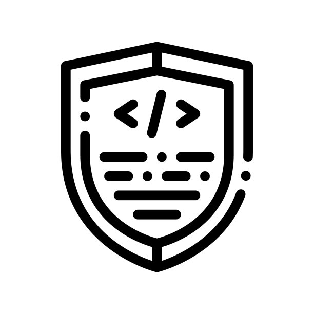 编码杀毒程序细线图标图片下载