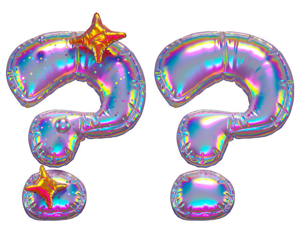 气球全息字体。问题的象征图片下载