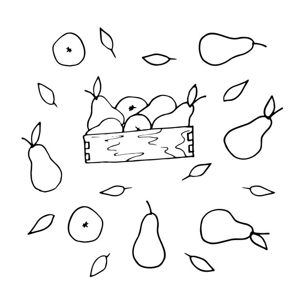 木箱装满了新鲜的梨孤立在白色背景图片下载