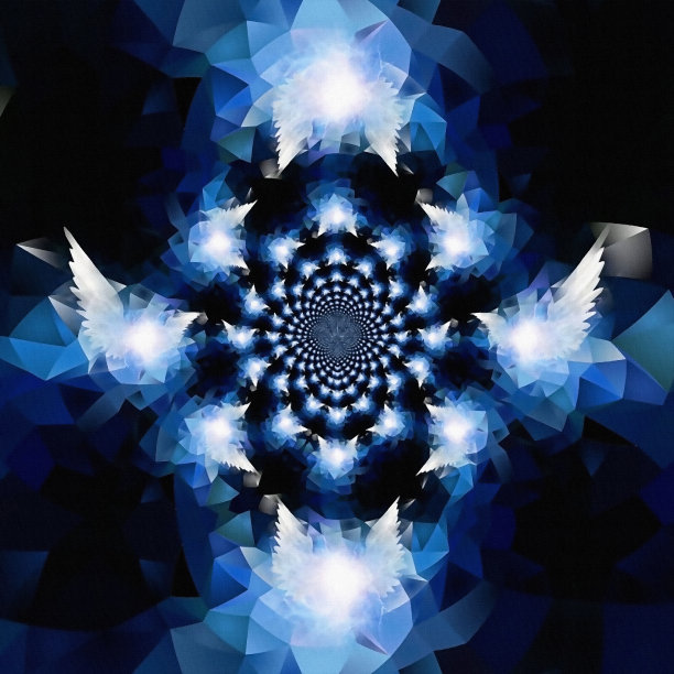 白色的翅膀分形图片下载