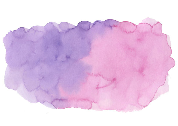 水彩紫色和紫色梯度斑驳斑点在白色背景图片下载