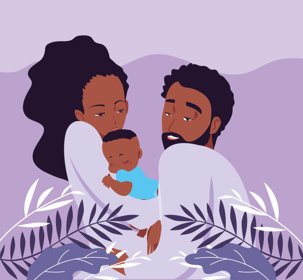 妈妈和爸爸怀着她的新生儿图片下载