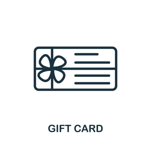 礼品卡图标。从忠诚计划收集简单的元素。填充礼品卡图标的模板，信息图和更多图片下载