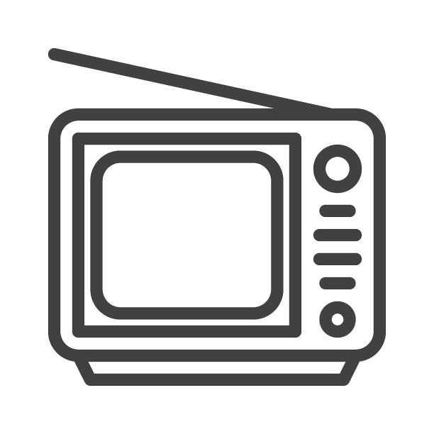 复古电视线图标。图片下载