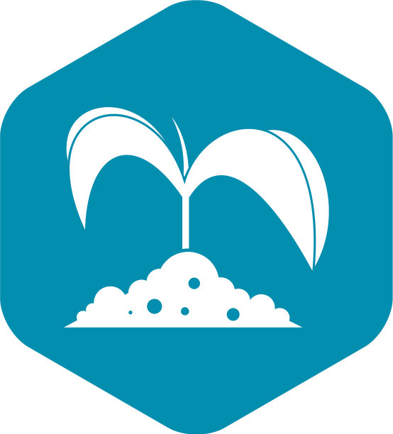 绿色的幼苗在土壤图标简单的风格图片下载