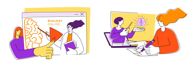 虚拟类。在线学习学校教育计划。自学视频课。图片下载