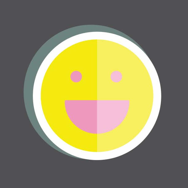 贴纸表情符号笑。适用于表情符号。简单的设计可编辑。设计模板向量。简单的符号说明图片下载