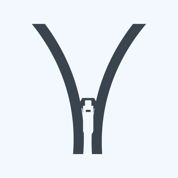 图标拉链。适合裁缝标志。字形风格。简单的设计可编辑。设计模板向量。简单的符号说明图片下载