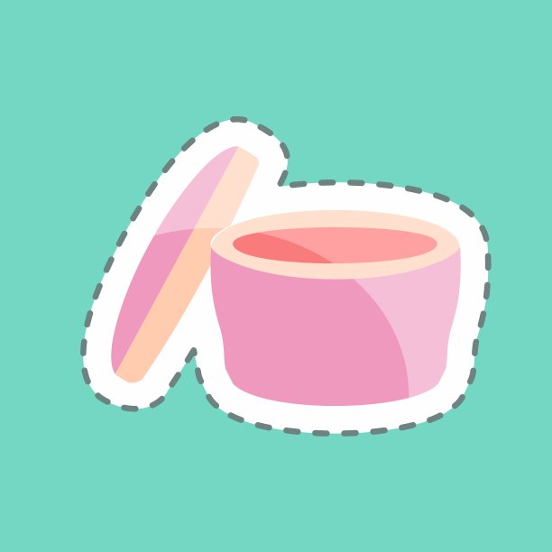 贴纸线切奶油。适合美容护理的象征。简单的设计可编辑。设计模板向量。简单的符号说明图片下载