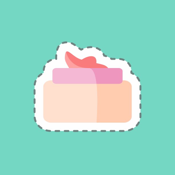 贴纸线切奶油。适合Spa标志。简单的设计可编辑。设计模板向量。简单的符号说明图片下载