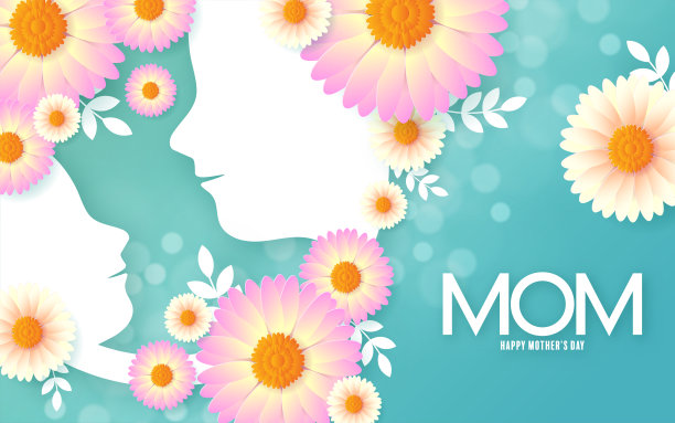 带着鲜花祝Motherâs节日快乐图片下载