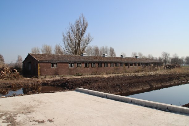 年代上屋顶上有洞的破旧房屋准备被拆除图片下载