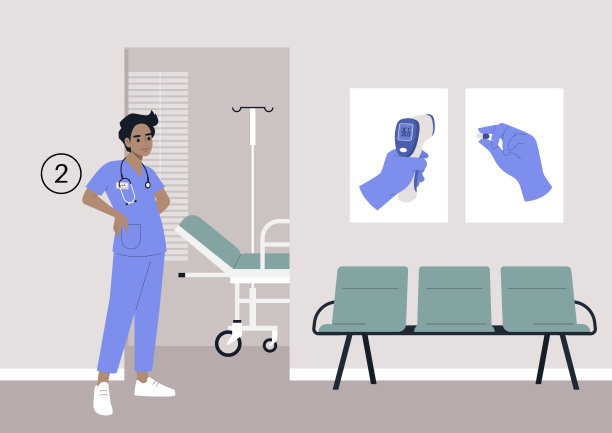 治疗师柜等候区，座位及墙上贴海报，保健理念，年度体检图片下载