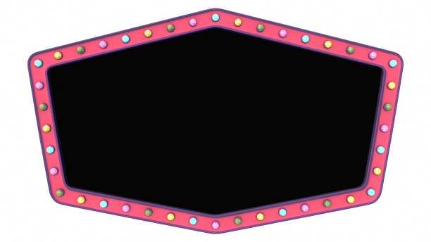 粉彩灯板标志复古的白色背景。三维渲染图片下载