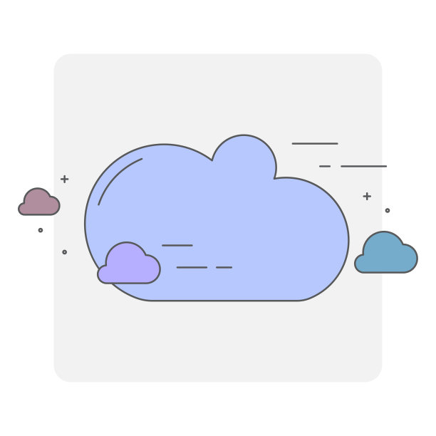 摘云卡通为推广设计。图标设置云天气。云计算网络。矢量插图。股票的形象。图片下载
