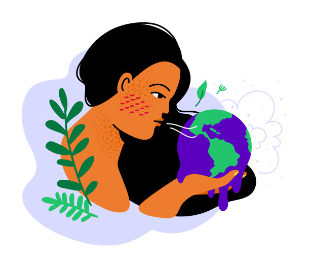 全球变暖—彩色平面设计风格插图图片下载