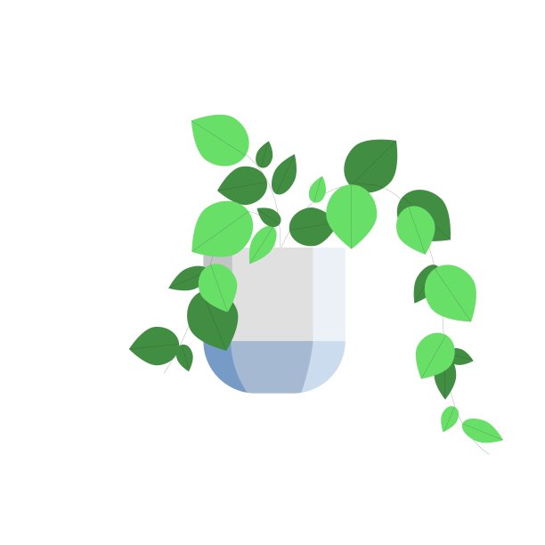 室内盆栽一盆，家居室内装饰。矢量插图在平面风格图片下载