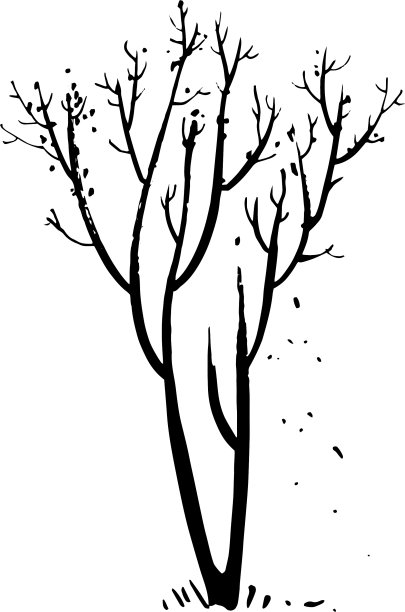手绘秋树剪影图片下载