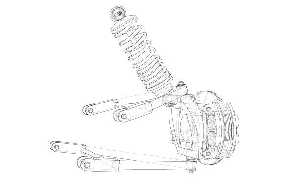 带有减震器的汽车悬架图片下载