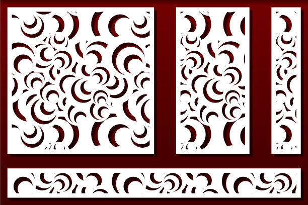 用于浮雕纸艺术的激光切割板模板图片下载