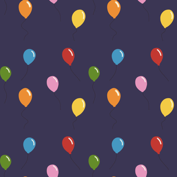 彩色气球无缝图案图片下载