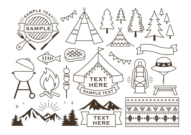 户外露营图标设置简单图片下载