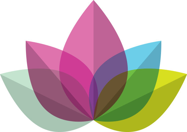 荷花在平风格的粉红色和绿色图片下载