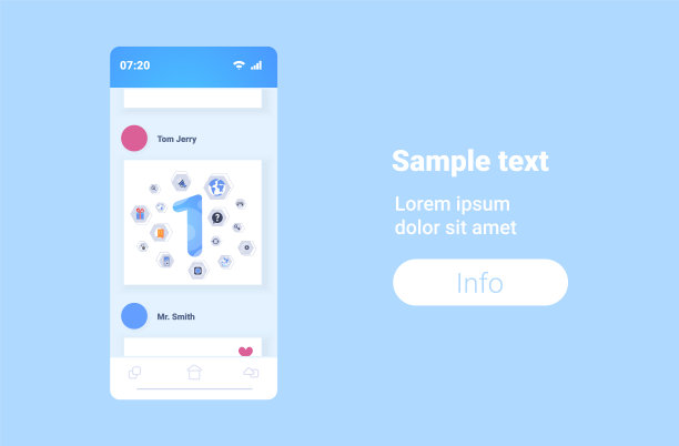 智能手机屏幕具有不同的应用程序图片下载