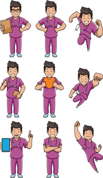 护士亚洲男性套装图片下载