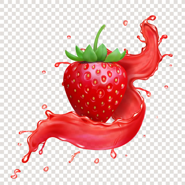 草莓现实果汁飞溅图标图片下载