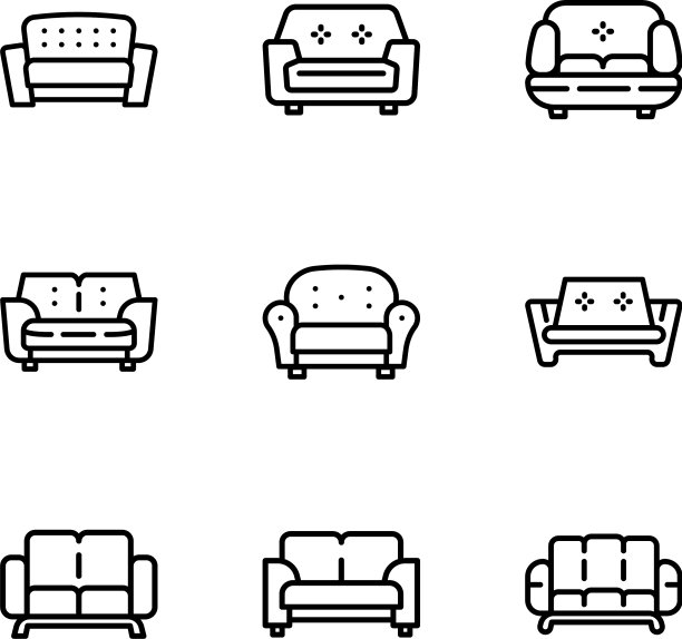 沙发图标设置轮廓风格图片下载