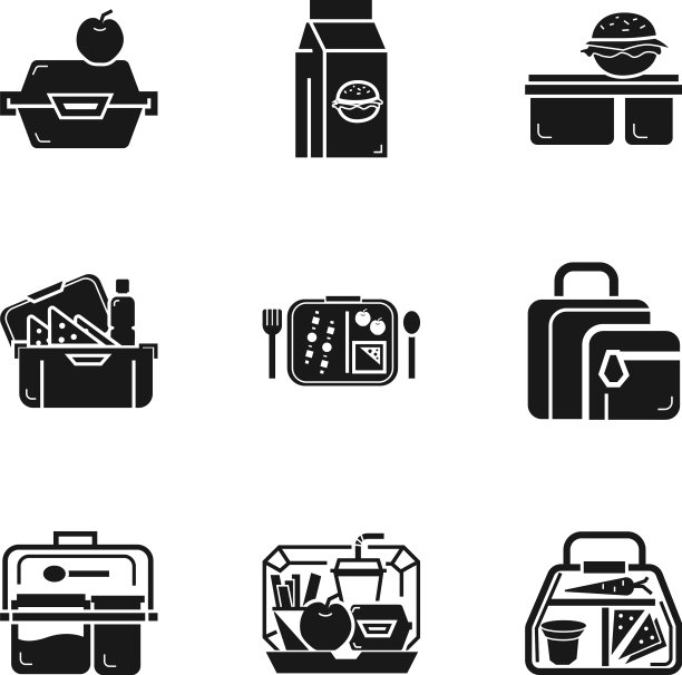 饭盒图标设置风格简单图片下载