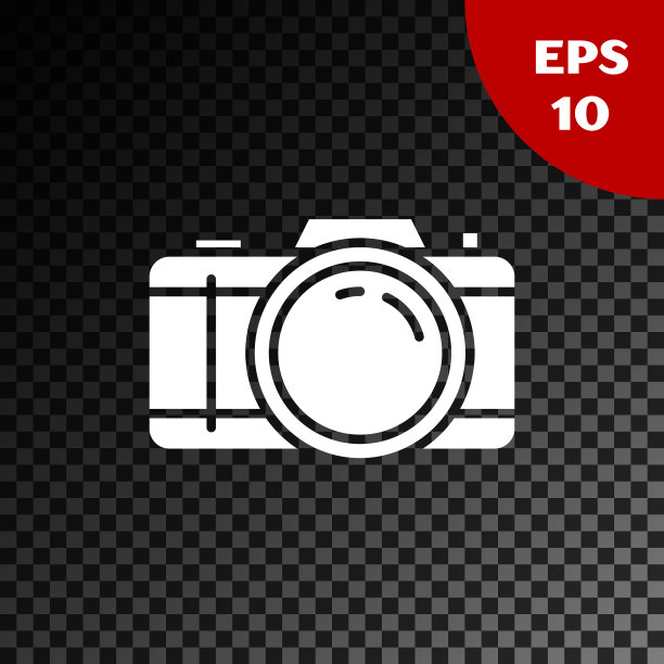 白色照片相机图标隔离在透明图片下载