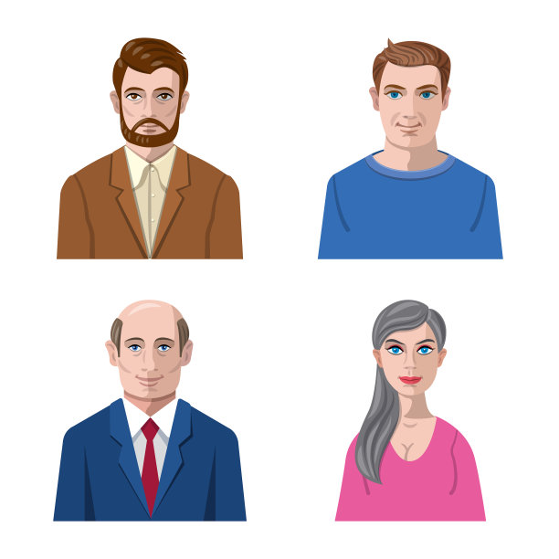 设计头像和面部图标集合图片下载