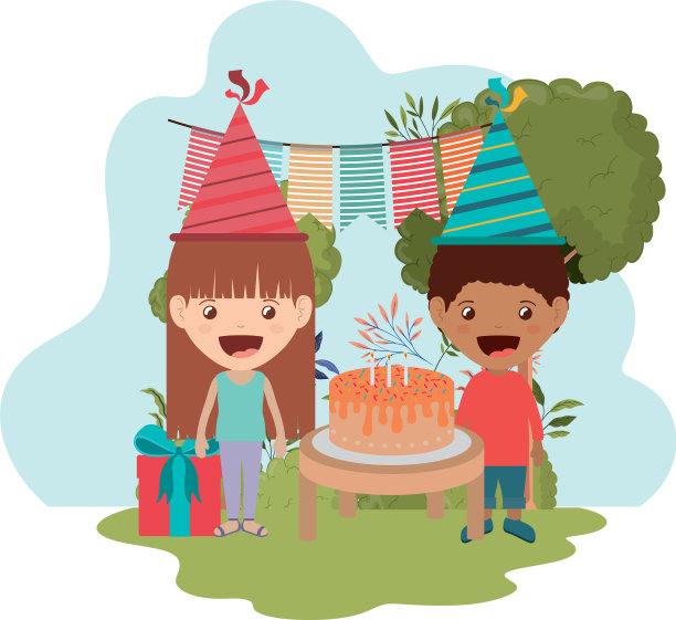 几个孩子在庆祝生日图片下载