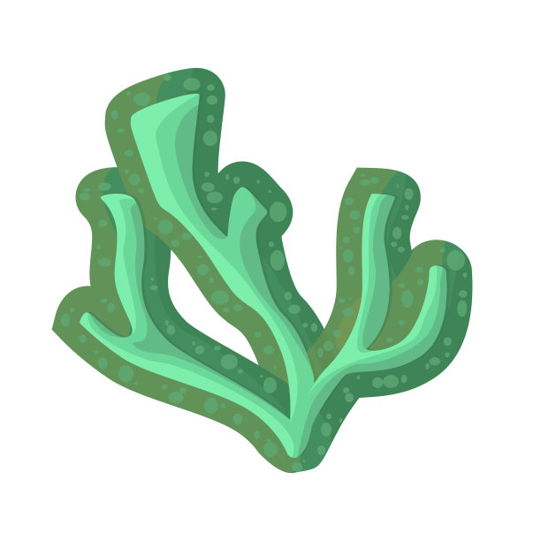 分离对象地衣和藻类图标集图片下载