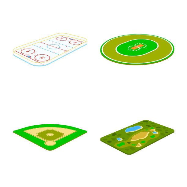 体育场和草地标志集图片下载