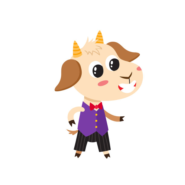 把卡通搞笑的山羊孤立起来图片下载