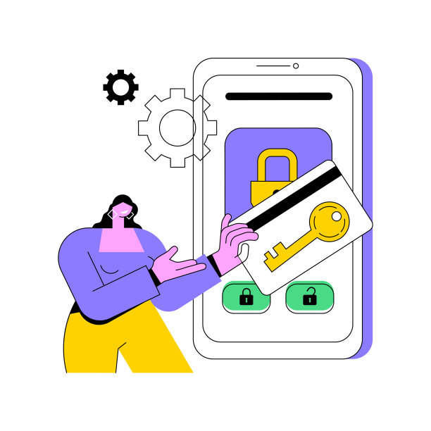 安全门禁卡抽象概念矢量插图。图片下载